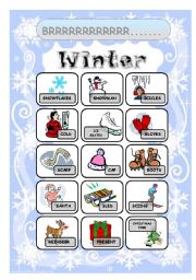 English Worksheet: Winter pictionary