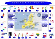 English Worksheet: EUROPEAN COUNTRIES