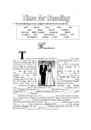 English Worksheet: Time for reading - wedding