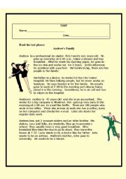 English Worksheet: Andrews Family