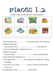 English Worksheet: Places 1.2