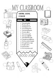 English Worksheet: MY CLASSROOM