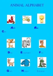 English worksheet: Animal Alphabet