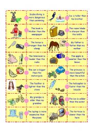 English Worksheet: Comparative Adjective Domino-1