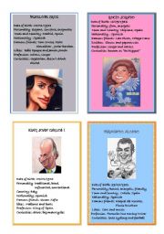 English Worksheet: Famous people speaking cards 2