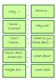 English Worksheet: CARDVERSATIONS - GREAT SPEAKING ACTIVITY! Rules + Black and white version included!! + blank cards  FULLY EDITABLE