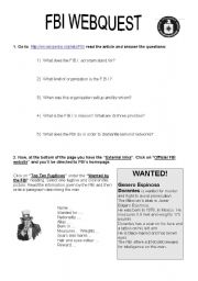 English Worksheet: FBI webquest