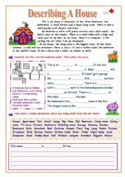 English Worksheet: Describing a House