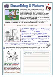 English Worksheet: Describing a Picture