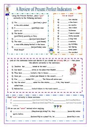 English Worksheet: Present Perfect Indicators