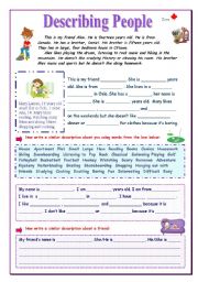 Describing People - ESL worksheet by Zora