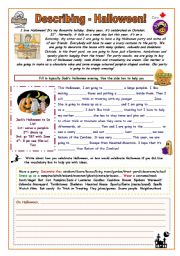 English Worksheet: Describing - Halloween!