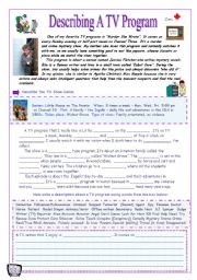 English Worksheet: Describing a TV Program