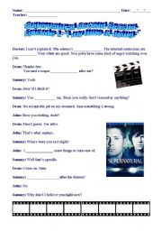 English Worksheet: Supernatural - 2 Season  - Episode 1  - Simple Past