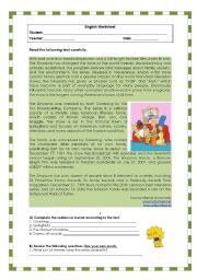 English Worksheet: WS on the Simpsons (S06, E12: 