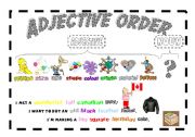 English Worksheet: The order of adjectives