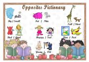 English Worksheet: Opposites Pictionary