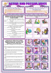 English Worksheet: ACTIVE AND PASSIVE VOICE