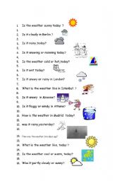 English Worksheet: What is the weather like ?