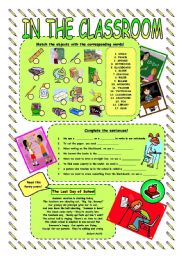 English Worksheet: In the classroom - worksheet