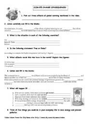 English Worksheet: Climate change - video