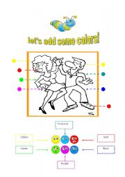 English Worksheet: LETS ADD SOME COLORS!