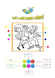 English worksheet: LETS ADD SOME COLORS!