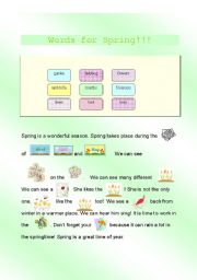 English Worksheet: Words for Spring