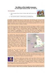 English Worksheet: The History of the English Language: The Old English Period