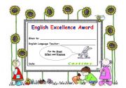 English Worksheet: Excellence Award