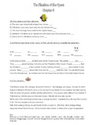 English Worksheet: The Phantom  of the Operachapter 4