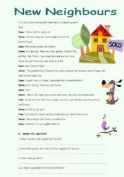 English Worksheet: New Neighbours 