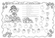 English Worksheet: How many fruit??? 