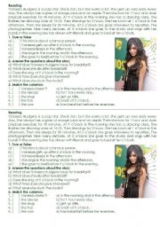 English Worksheet: One day with Vanessa Hudgens