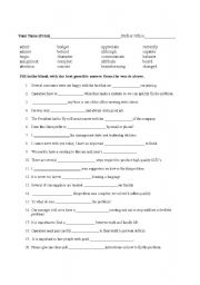 English Worksheet: ABC Quiz from Vocabulary & Pronunciation words worksheet