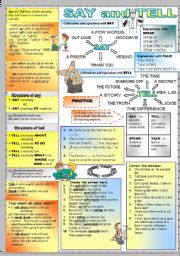 English Worksheet: Say and Tell 