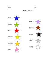 English Worksheet: Colours