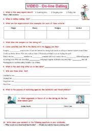 English Worksheet: Online Dating - video