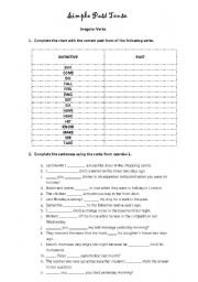 English Worksheet: Simple Past with irregular verbs