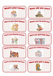 English Worksheet: SPEAKING CARDS: PERSONAL INFORMATION