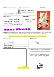 English Worksheet: Bolt Extra4 The Bolt Remake Short Project