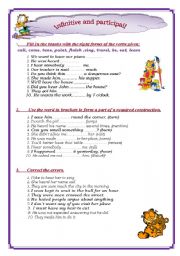 English Worksheet: invinitive and participial constractions