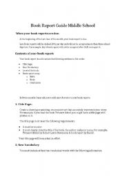 English Worksheet: Book Report Guide