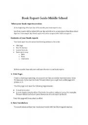 English worksheet: Book Report Guide