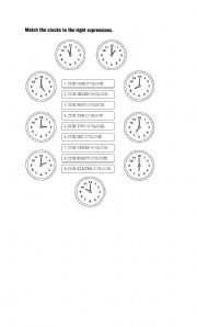 English worksheet: TELLING THE TIME