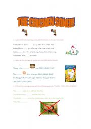 English Worksheet: The Chicken song!