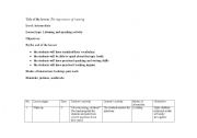 English worksheet: Integrated Skills Lesson Plan - The Importance of Running