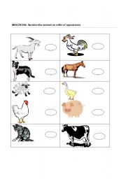 English worksheet: animal and sounds