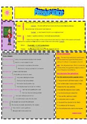 English Worksheet: Introducing the basic rules of passive voice to upper elementary and intermediate students besides an exercise for practice+key( B&W version included