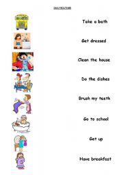 English Worksheet: DAILY ROUTINES